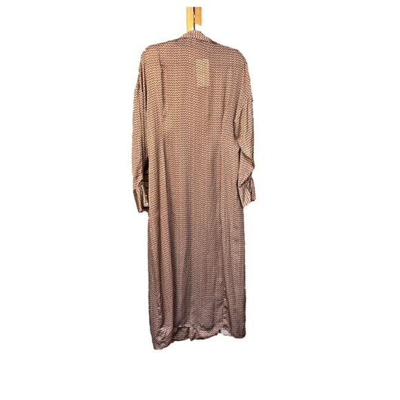 Zara Long Sleeve Pink and Black Floral Button Down Long Shirt dress size XL NWT - Picture 3 of 16